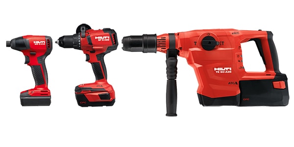 喜利得電池適用于12 V、22 V及36 V充電式工具平臺